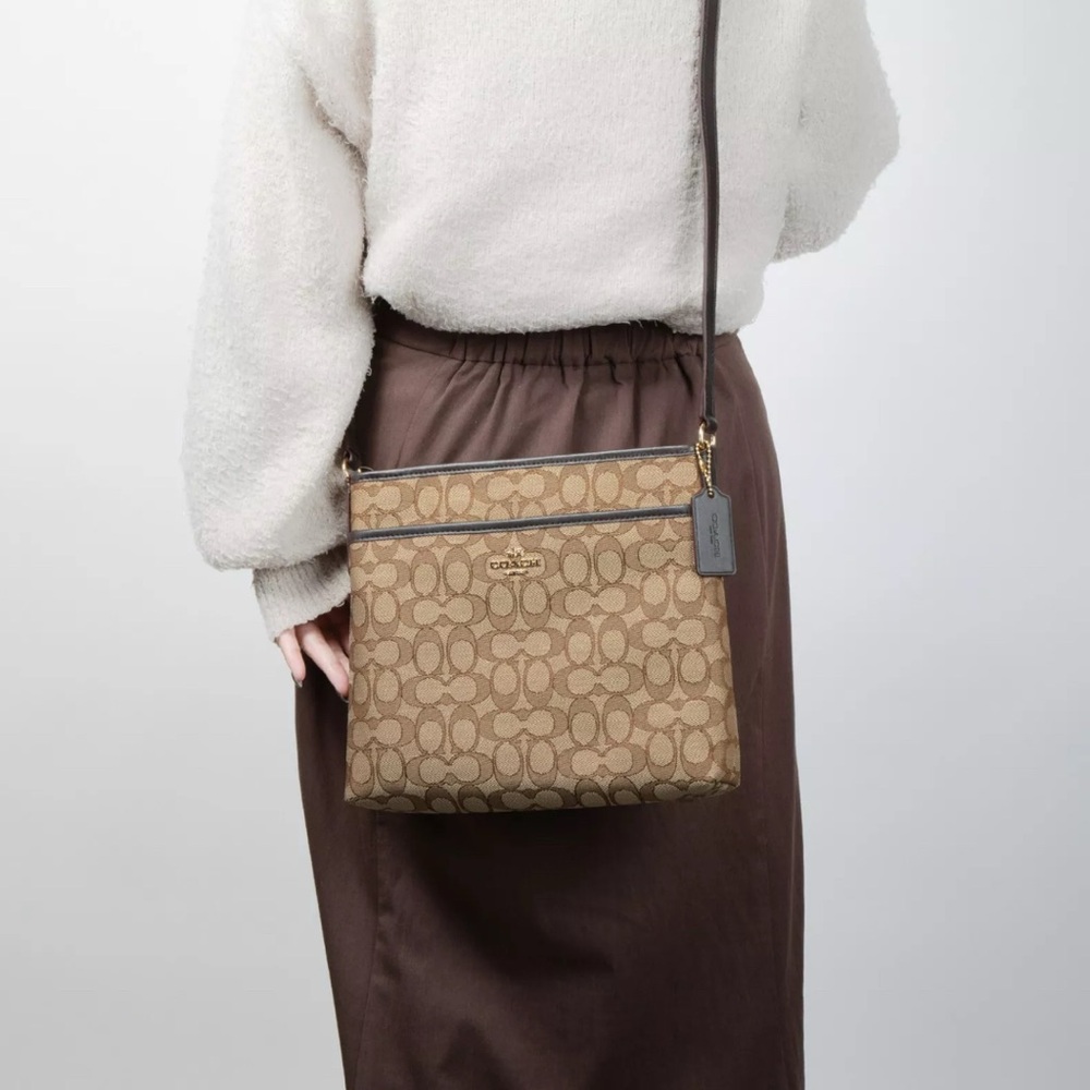 Coach Signature File Crossbody Bag - Picture 14 of 14